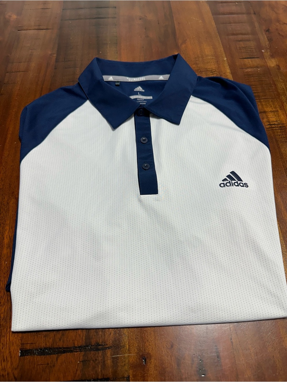 Adidas Men’s White & Navy Golf Polo Shirt